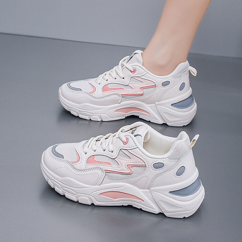 Kadınlar için Bahar Nefes Alabilen Daddy Kore Platform Koşu Sneaker'ları