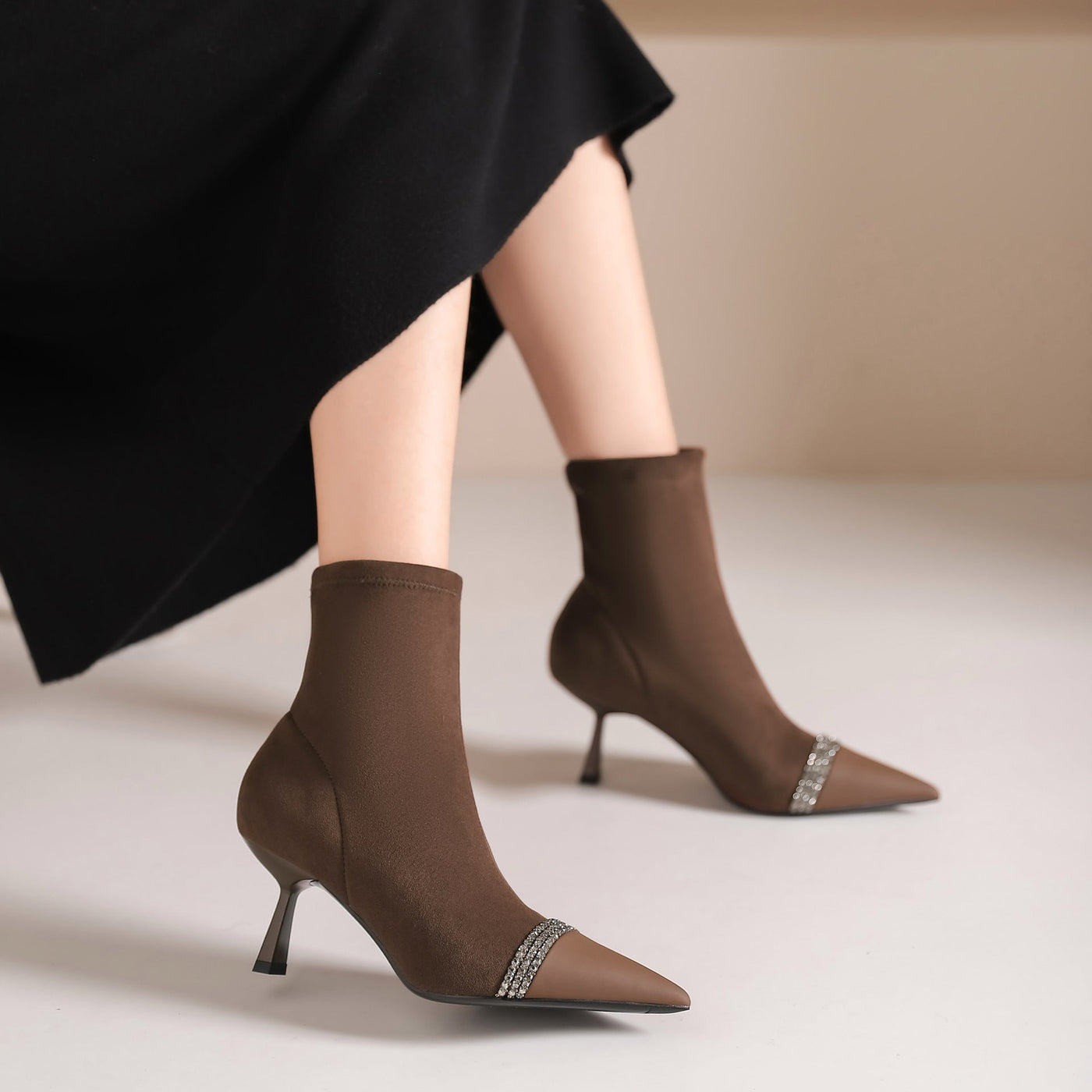 Kadınlar İçin İnce Esnek Stiletto Bilek Botları