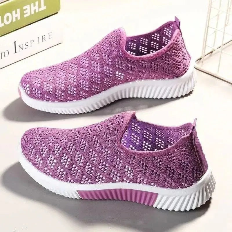 Kadınlar için Delikli Ağ Yaz Düz Bağcıklı Parmak Sneakers