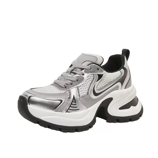 Kadınlar için Baba Bahar Retro Kızartılmış Sokak Yükseltilmiş Spor Ayakkabılar