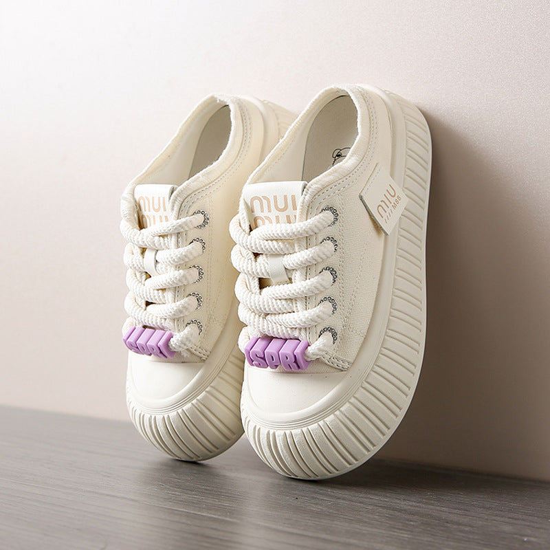 Kadınlar Yarım Kayar Tembel Platform Kaykay Sneaker'ları