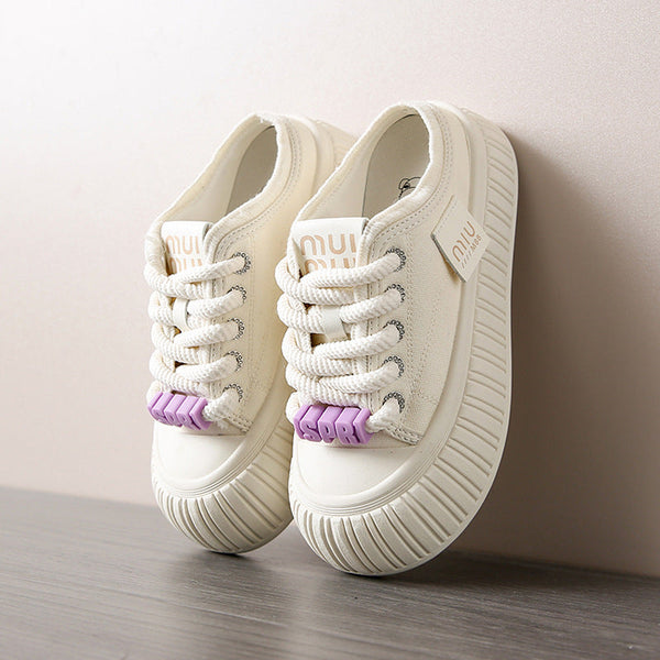 Kadınlar Yarım Kayar Tembel Platform Kaykay Sneaker'ları