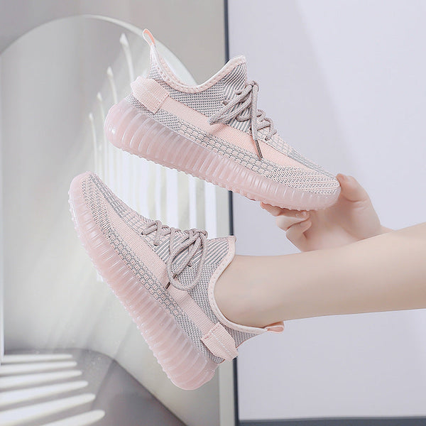 Kadınlar için Hindistan Cevizi Uçan Dokuma Jel Kore Tarzı Sneaker