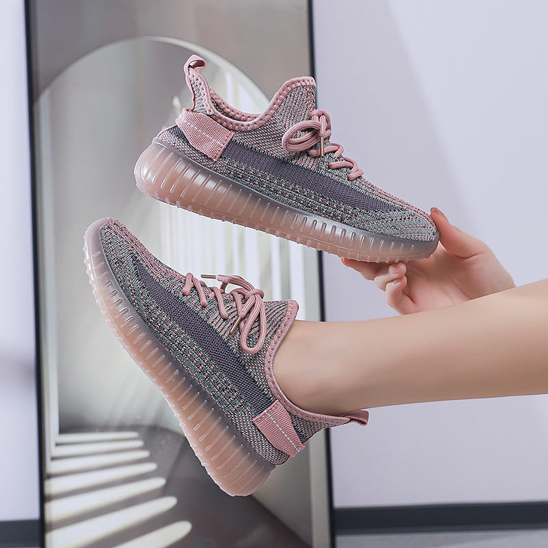 Kadınlar için Hindistan Cevizi Uçan Dokuma Jel Kore Tarzı Sneaker