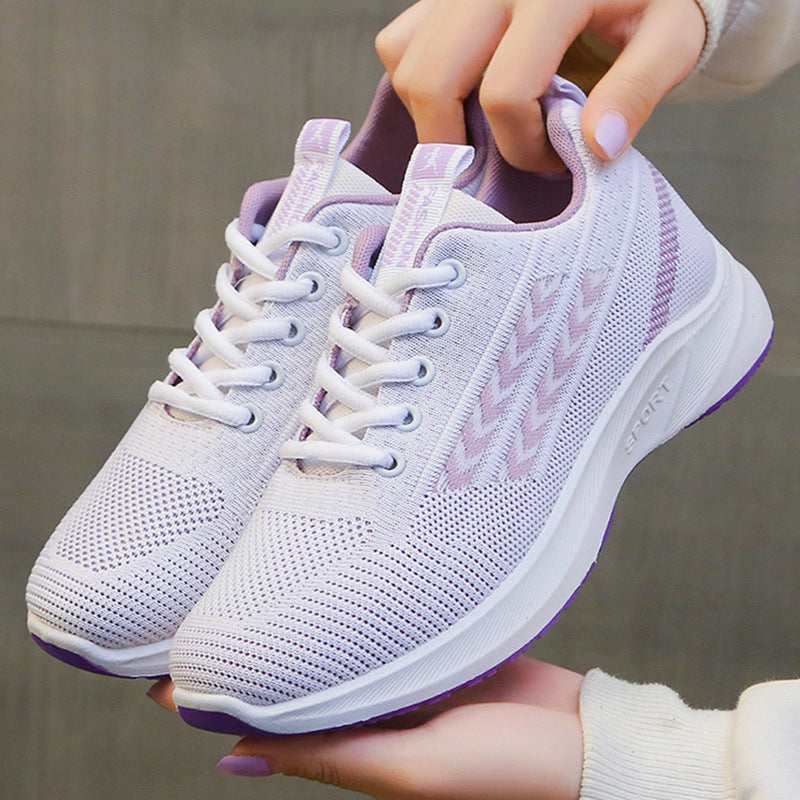 Kadınlar için File Yüzeyli Delikli Yaz Topuklu Koşu Sneaker'ları