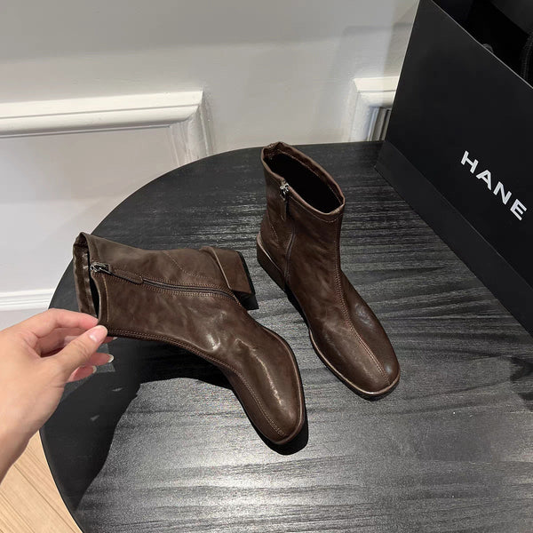Kadınlar için Retro Skinny Kısa Kalın Küçük Bilek British Botları