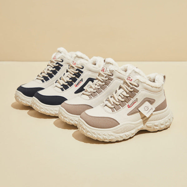 Veet Kış Babası Kore Kadın Artırılmış Sıcak Sneakerlar