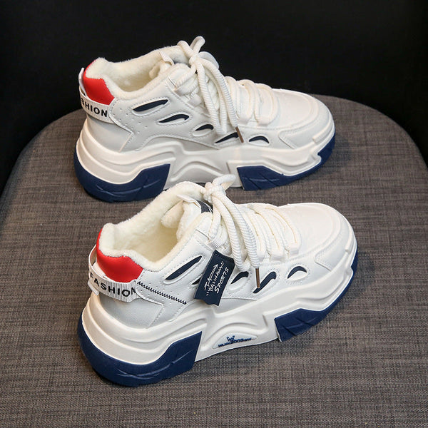 Polar astarlı Baba Kadın Kış Kore Sıcak Yükseklik Artırıcı Sneakerlar