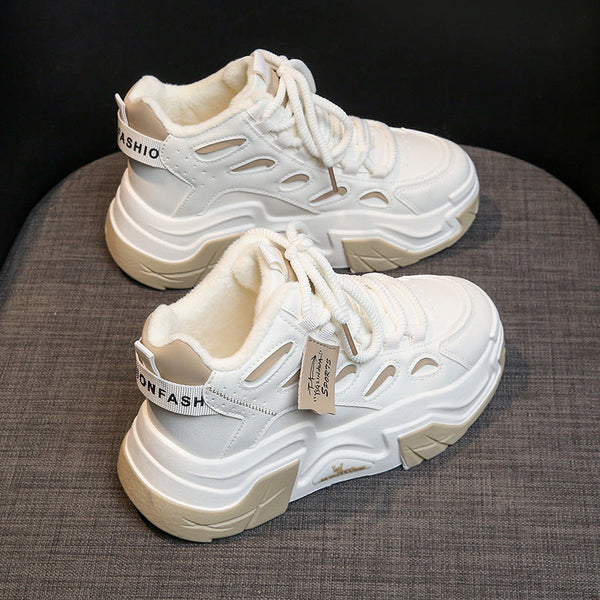 Polar astarlı Baba Kadın Kış Kore Sıcak Yükseklik Artırıcı Sneakerlar