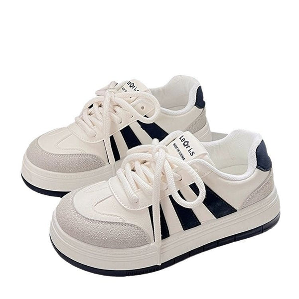 Kadın Ulusal Moda Çizgili Platform Kore Moda Sneaker'ları