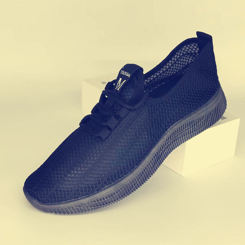 Kadınlar için Delikli Ağ Yaz Düz Bağcıklı Parmak Sneakers