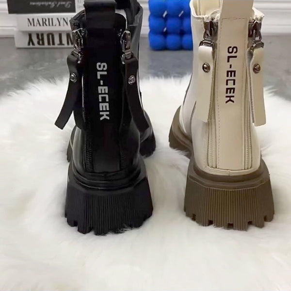 Kadın Yumuşak Martin Sonbahar Britanya Tarzı Moda Botları