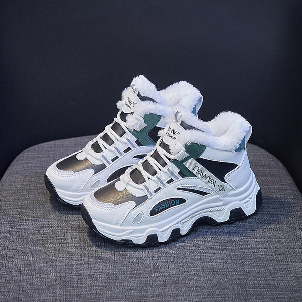 Kadınlar için Kore Tarzı Polar Astarlı Daddy Spor Moda Sneaker'lar