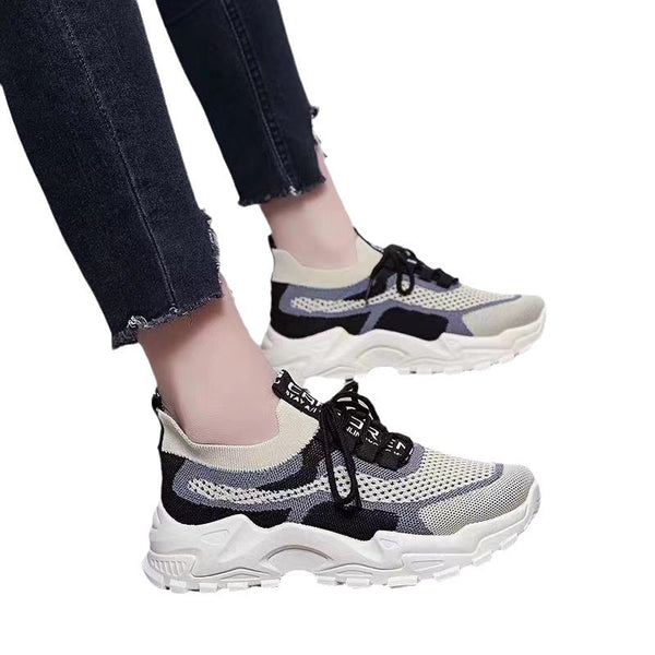 Kadınların Trendy Uçan Dokuma Nefes Alabilen Tide Shake Sneaker'ları