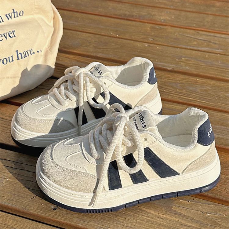 Kadın Ulusal Moda Çizgili Platform Kore Moda Sneaker'ları