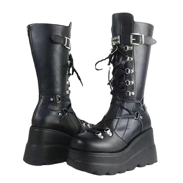 Kadın Martens Kadın Büyük Beden Punk Şık Botlar