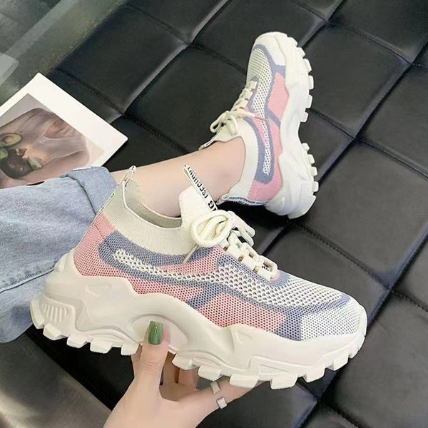Kadınların Nefes Alabilir Moda Baba Sneaker'ları için Bahar