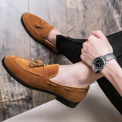 Michele Fabris Süet Loaferlar, Püsküllü