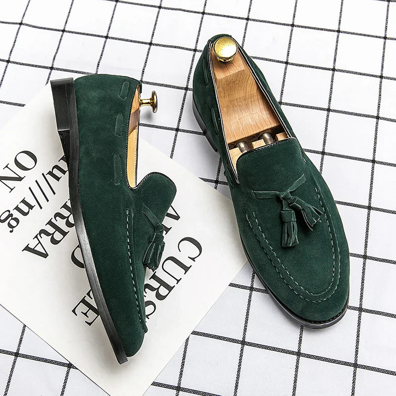 Michele Fabris Süet Loaferlar, Püsküllü