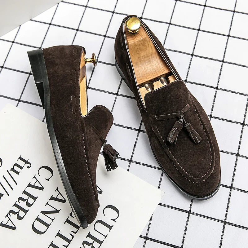 Michele Fabris Süet Loaferlar, Püsküllü