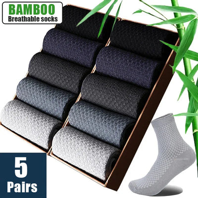 5 Çift Bambu Kumaş Orta Çorap
