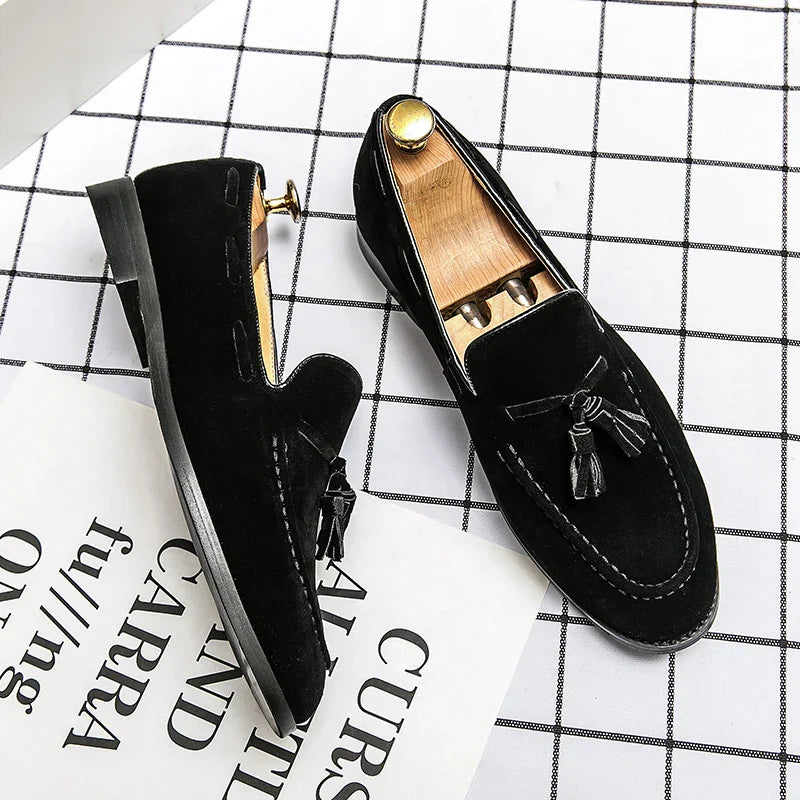 Michele Fabris Süet Loaferlar, Püsküllü