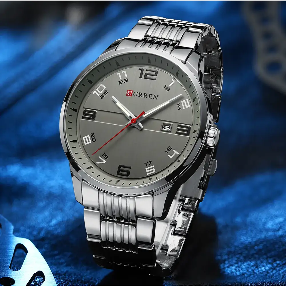 Klasik Saat: Gümüş Metal Bilezikli Tempus Saat
