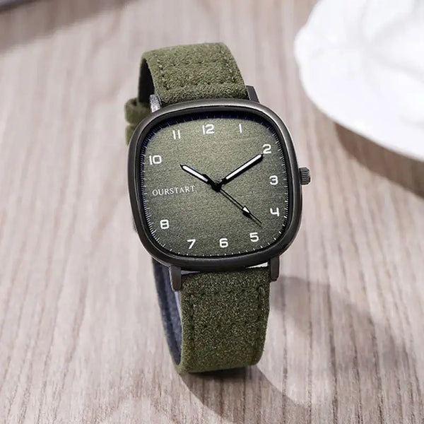 Klasik Saat Prestanza: Yeşil Kadran ve Deri Vintage Tasarım