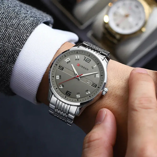 Klasik Saat: Gümüş Metal Bilezikli Tempus Saat