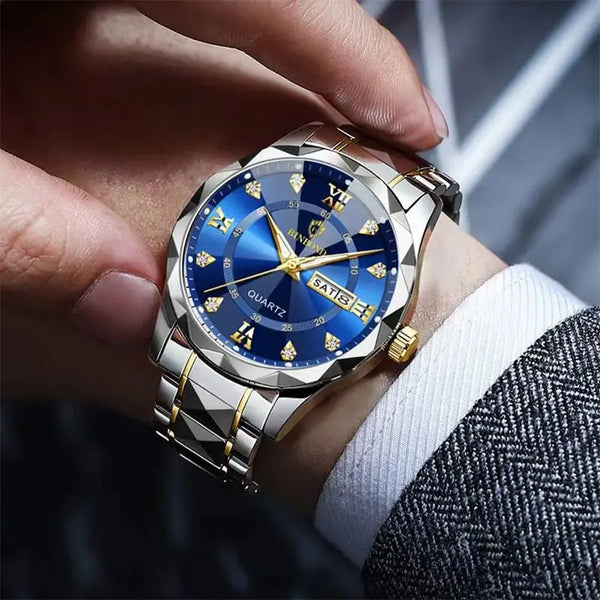 Klasik Saat: Elegan Siyah Kadran ve Elmas Detaylarıyla Metal